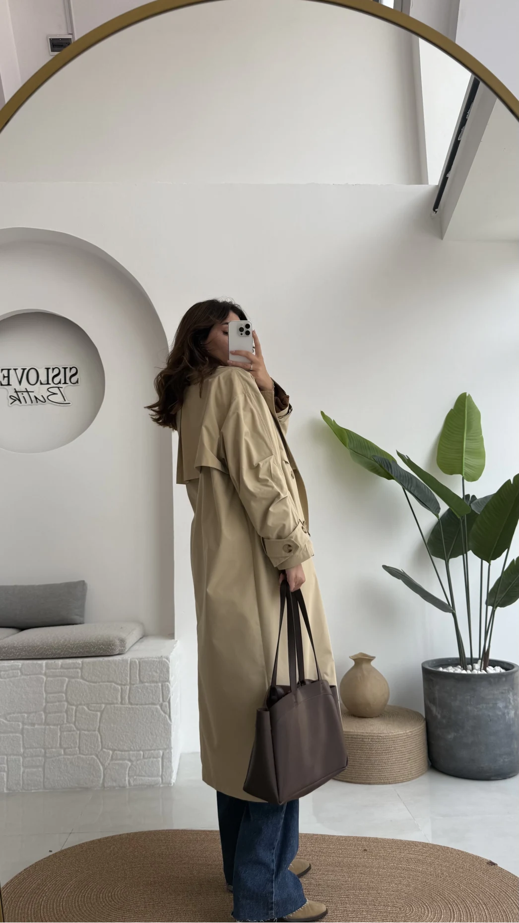 Cool Kuşaklı Cepli Trençkot Koyu Taş Kod: 9419