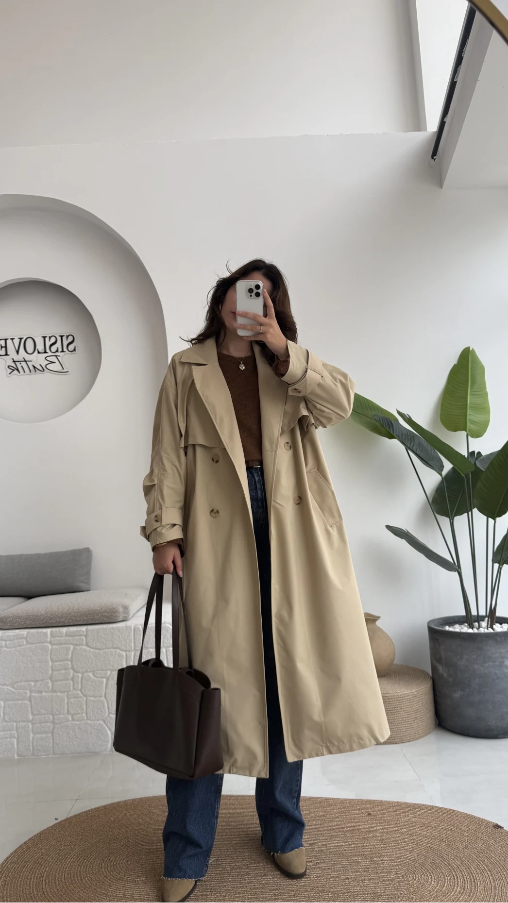 Cool Kuşaklı Cepli Trençkot Koyu Taş Kod: 9419