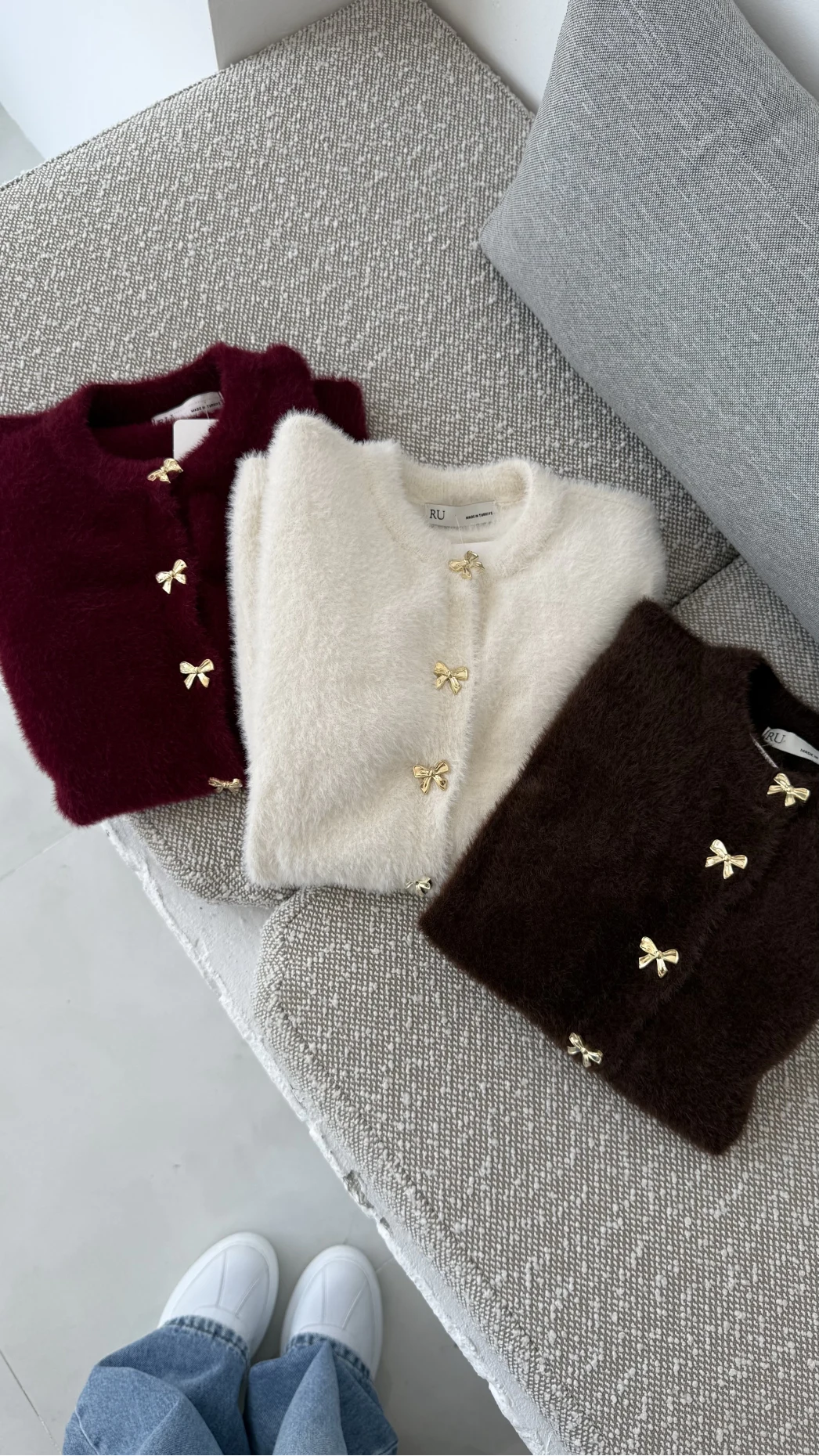 Coquette Kurdele Düğmeli Hırka - Bordo - 25033
