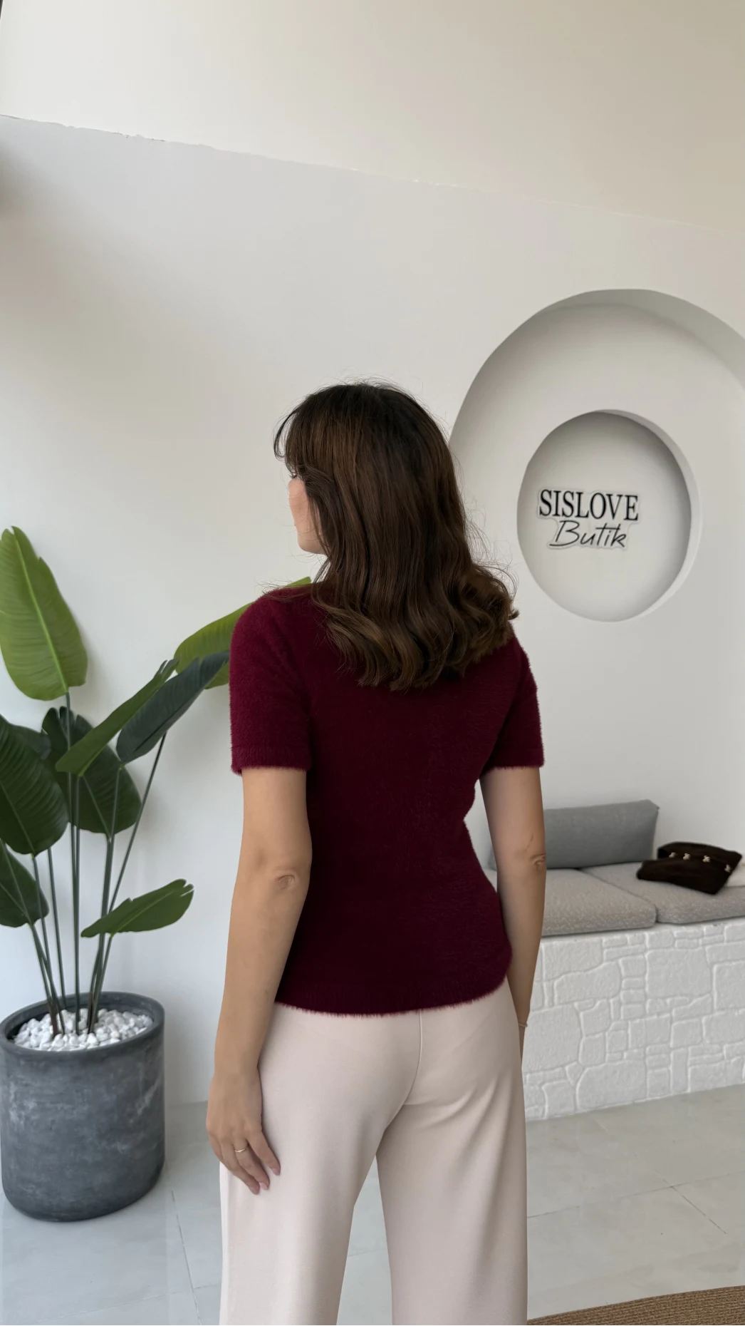 Coquette Kurdele Düğmeli Hırka - Bordo - 25033