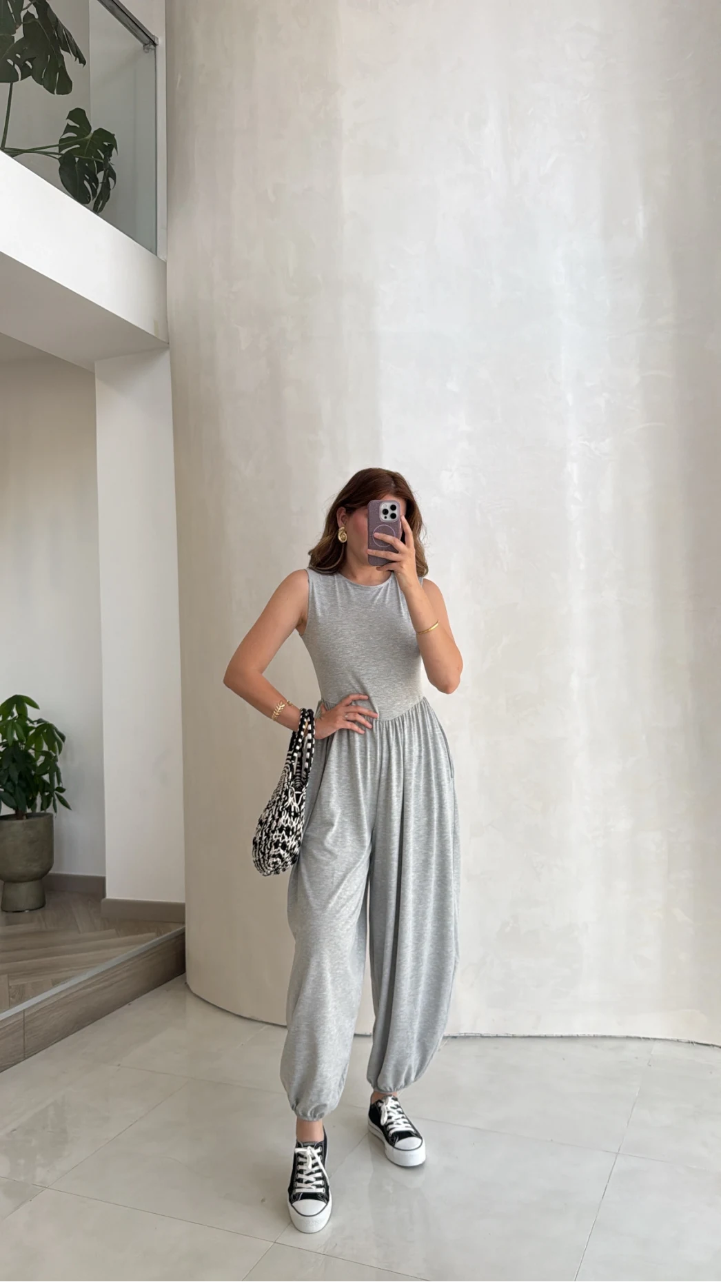 Coquette Sıfır Kol Tulum - Gri - Kod: 4144