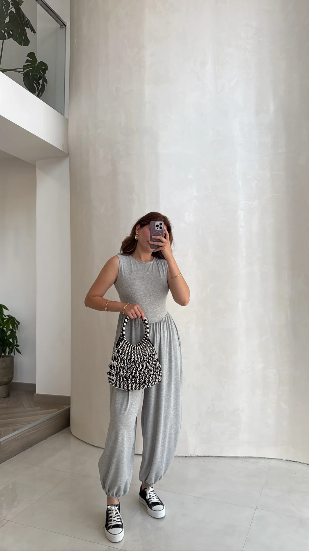 Coquette Sıfır Kol Tulum - Gri - Kod: 4144