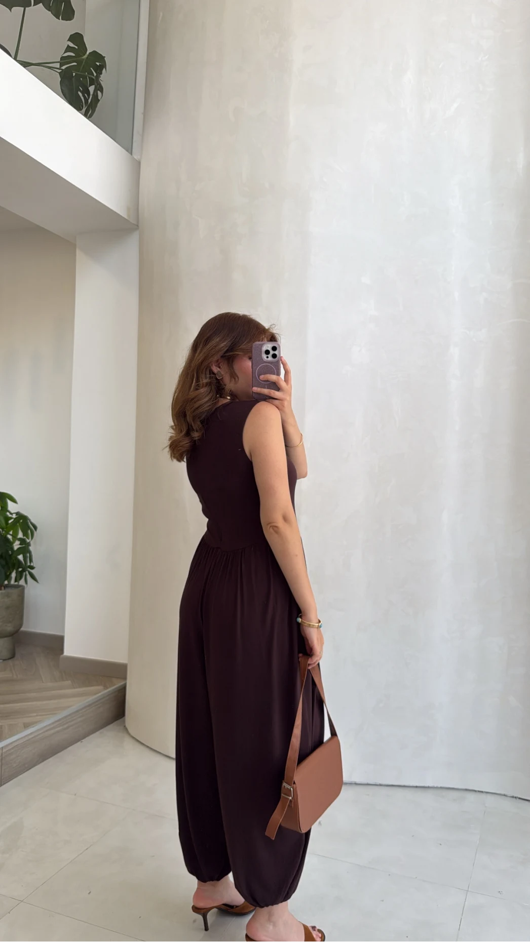 Coquette Sıfır Kol Tulum - Kahve - Kod: 4144