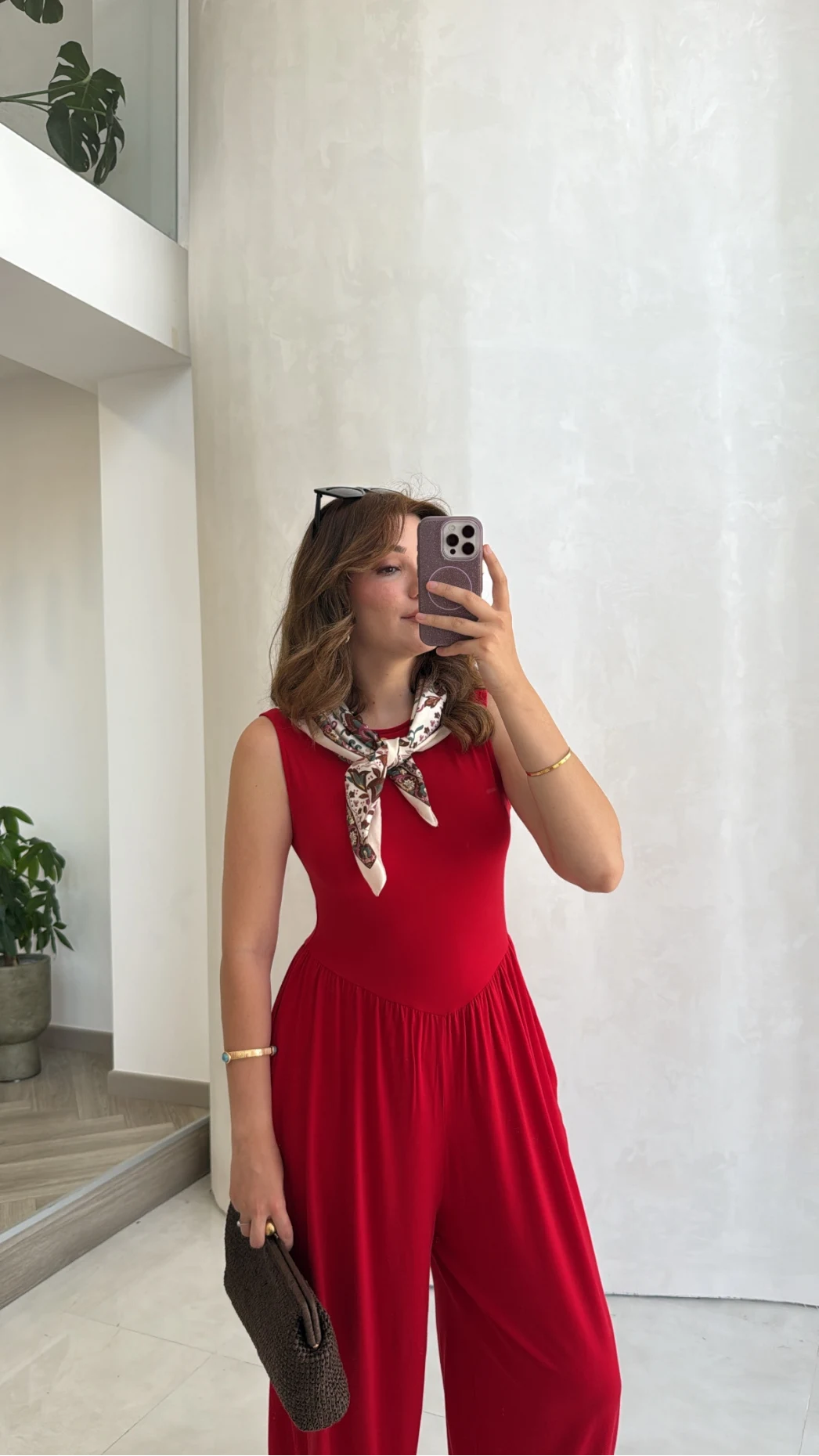 Coquette Sıfır Kol Tulum - Kırmızı - Kod: 4144