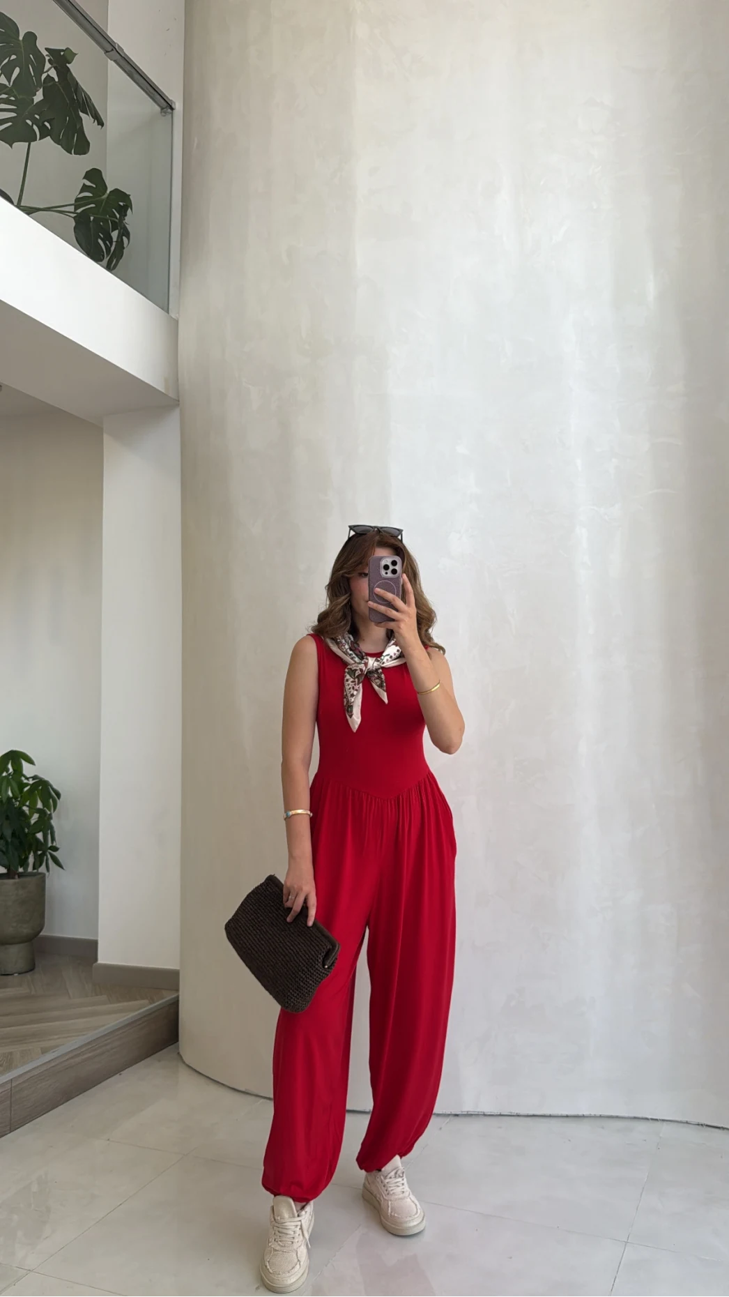 Coquette Sıfır Kol Tulum - Kırmızı - Kod: 4144