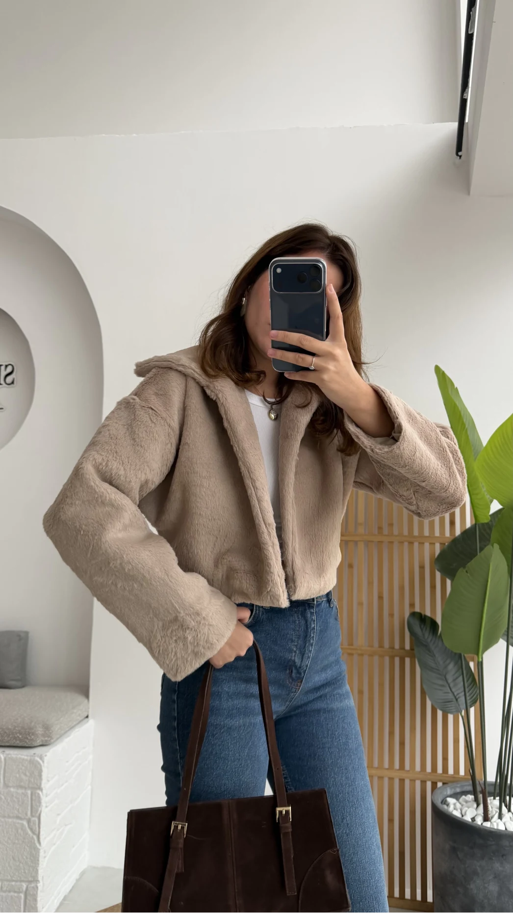 Crema Crop Kürk Mont Taş Kod - Kod: 9620