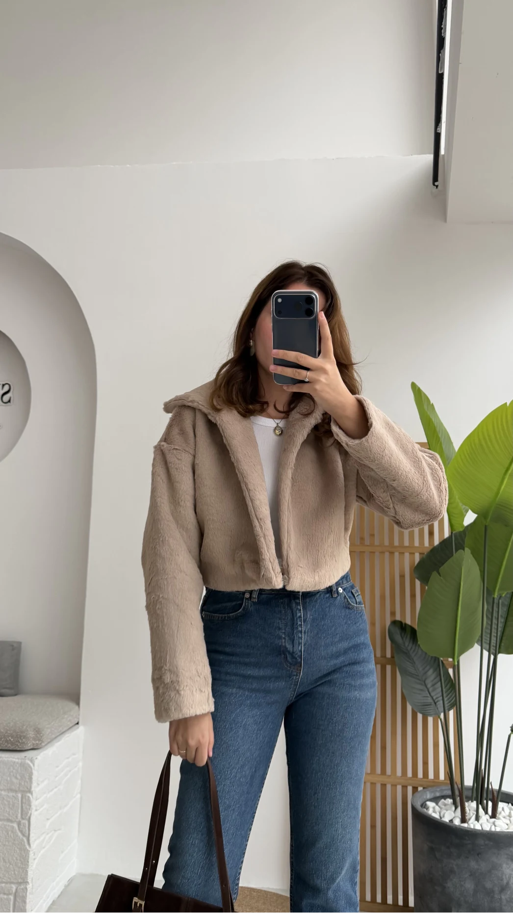 Crema Crop Kürk Mont Taş Kod - Kod: 9620