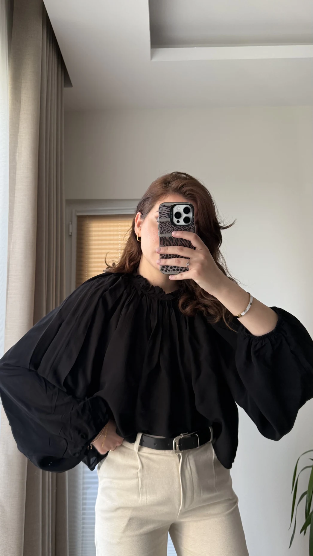 Crema Tül Bluz - Siyah - 4959