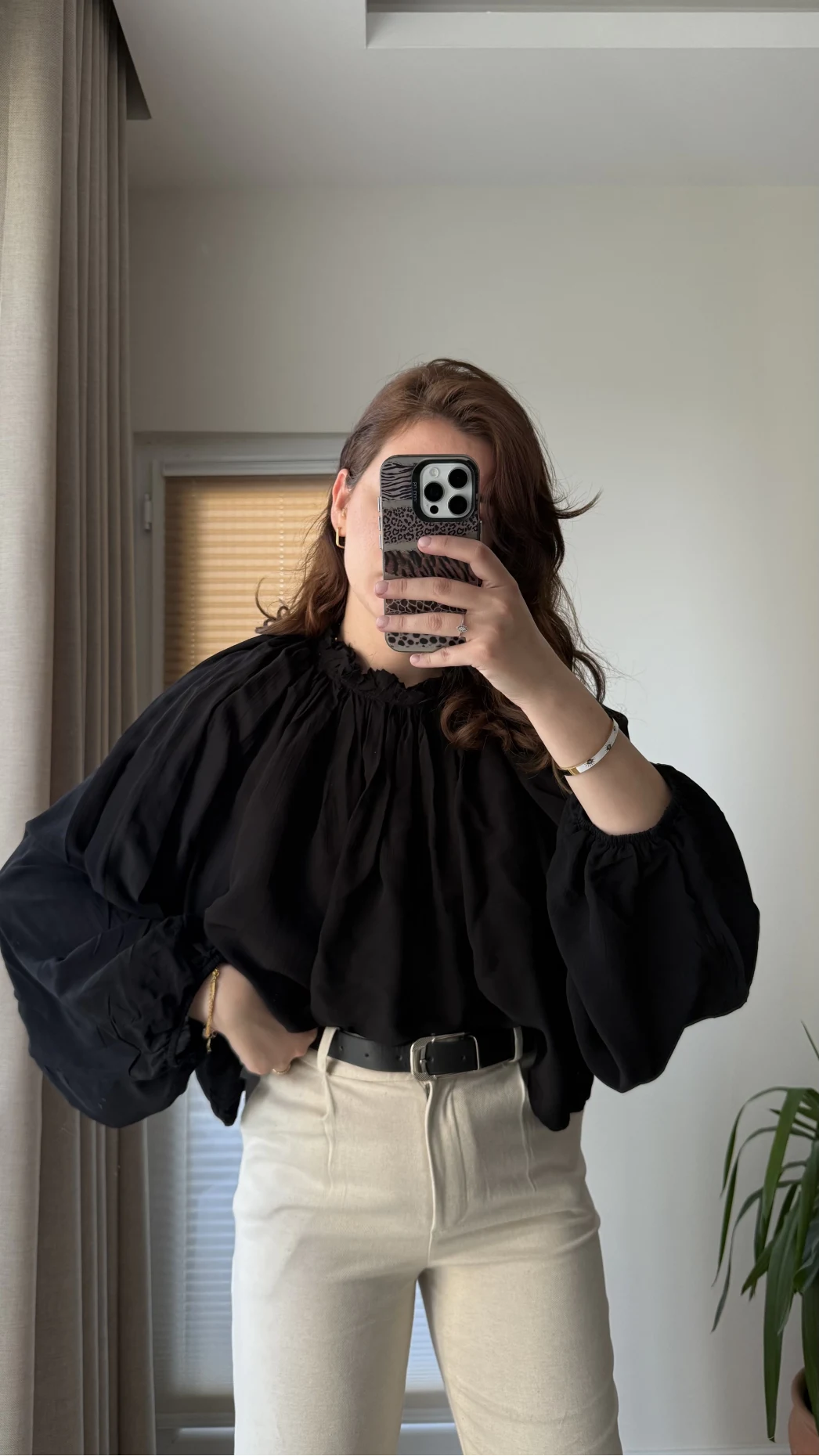 Crema Tül Bluz - Siyah - 4959