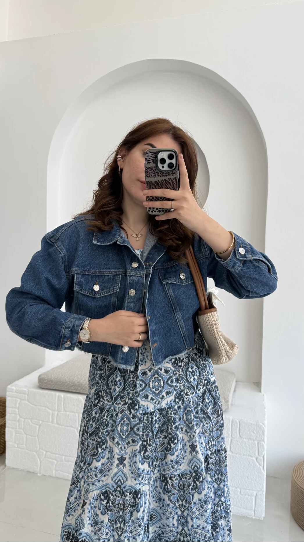 Crop Kot Ceket Açık Mavi