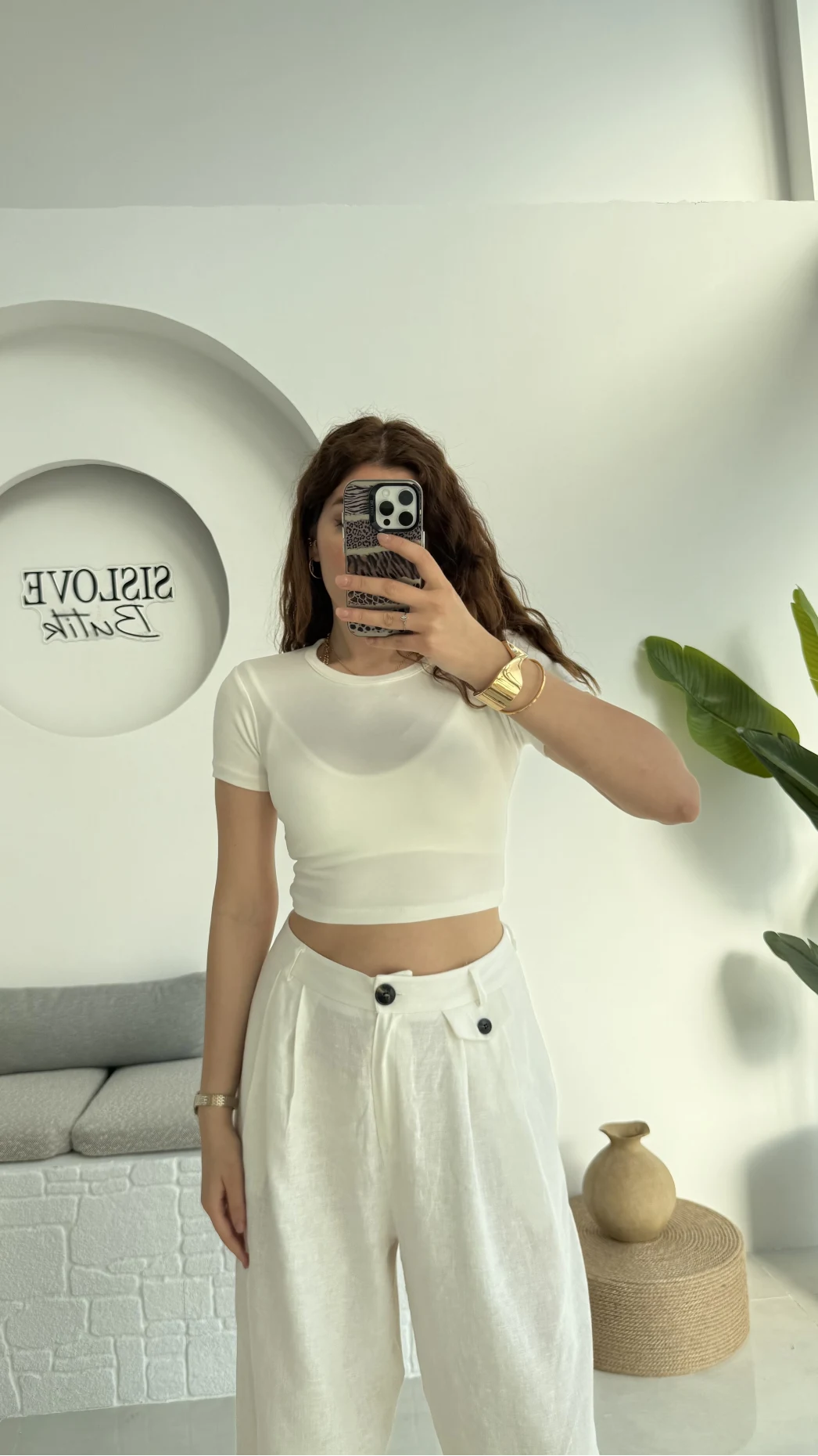 Crop Oys Beyaz T-Shirt
