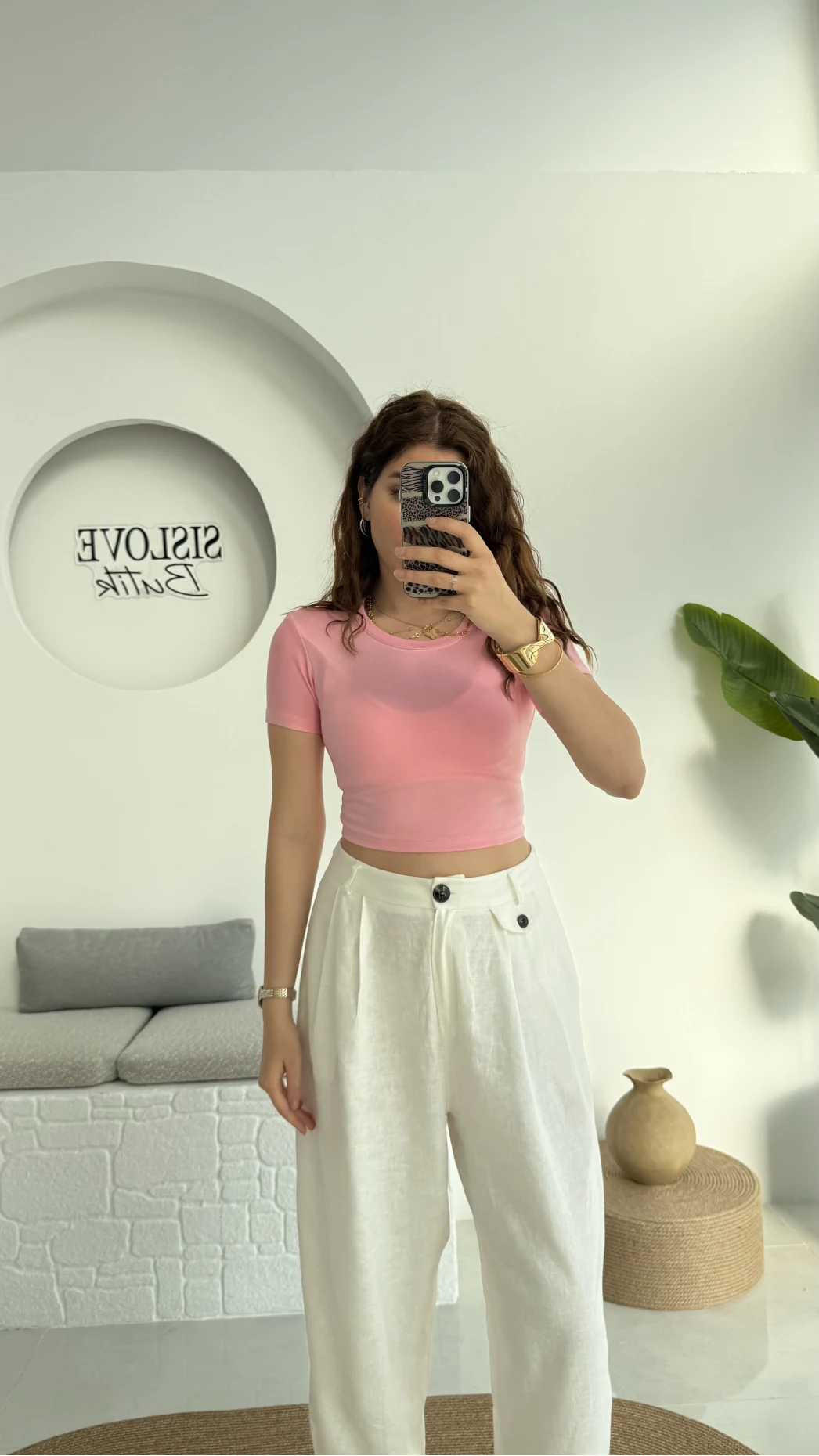 Crop Oys Pembe T-Shirt