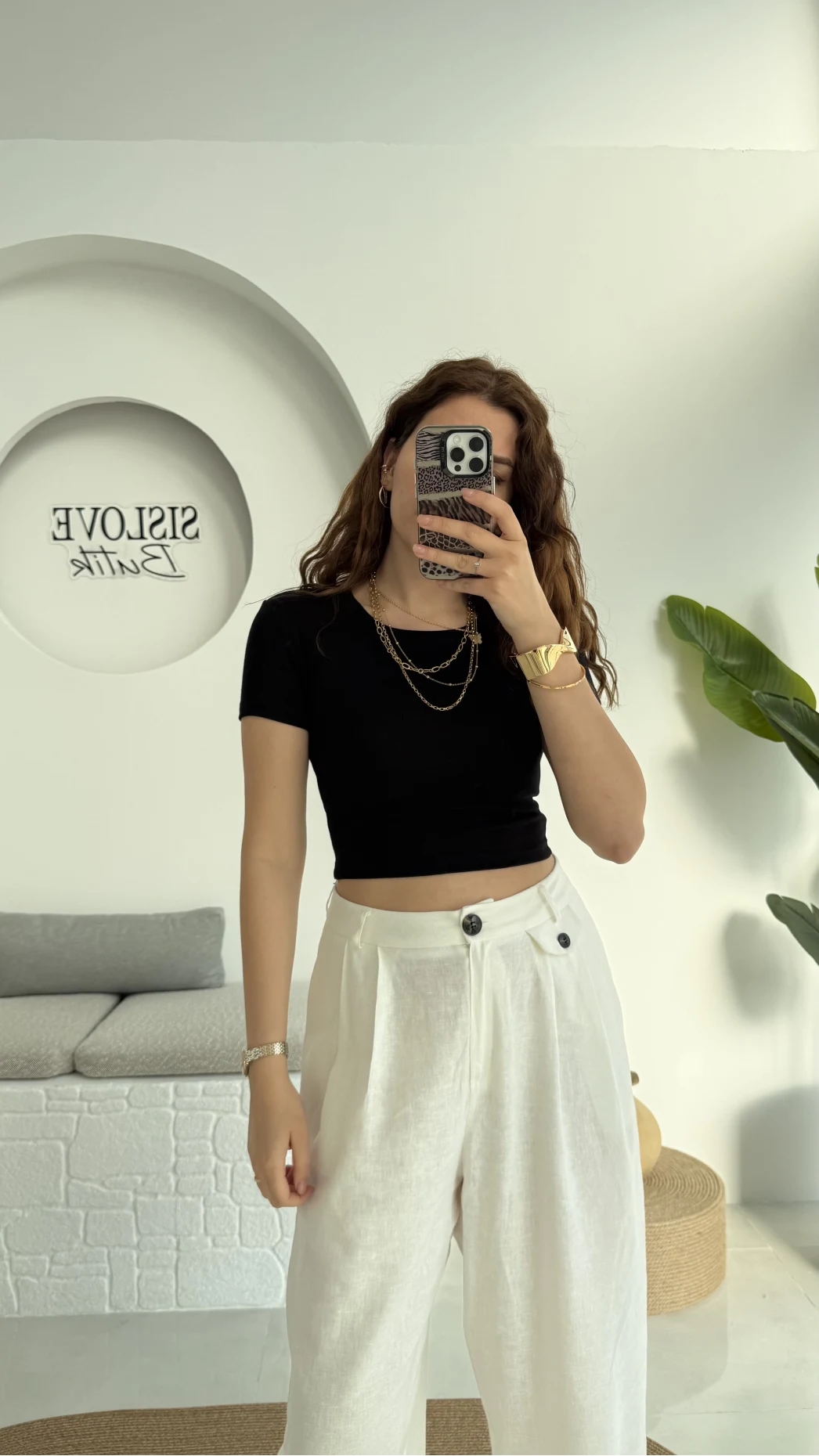 Crop Oys Siyah T-Shirt