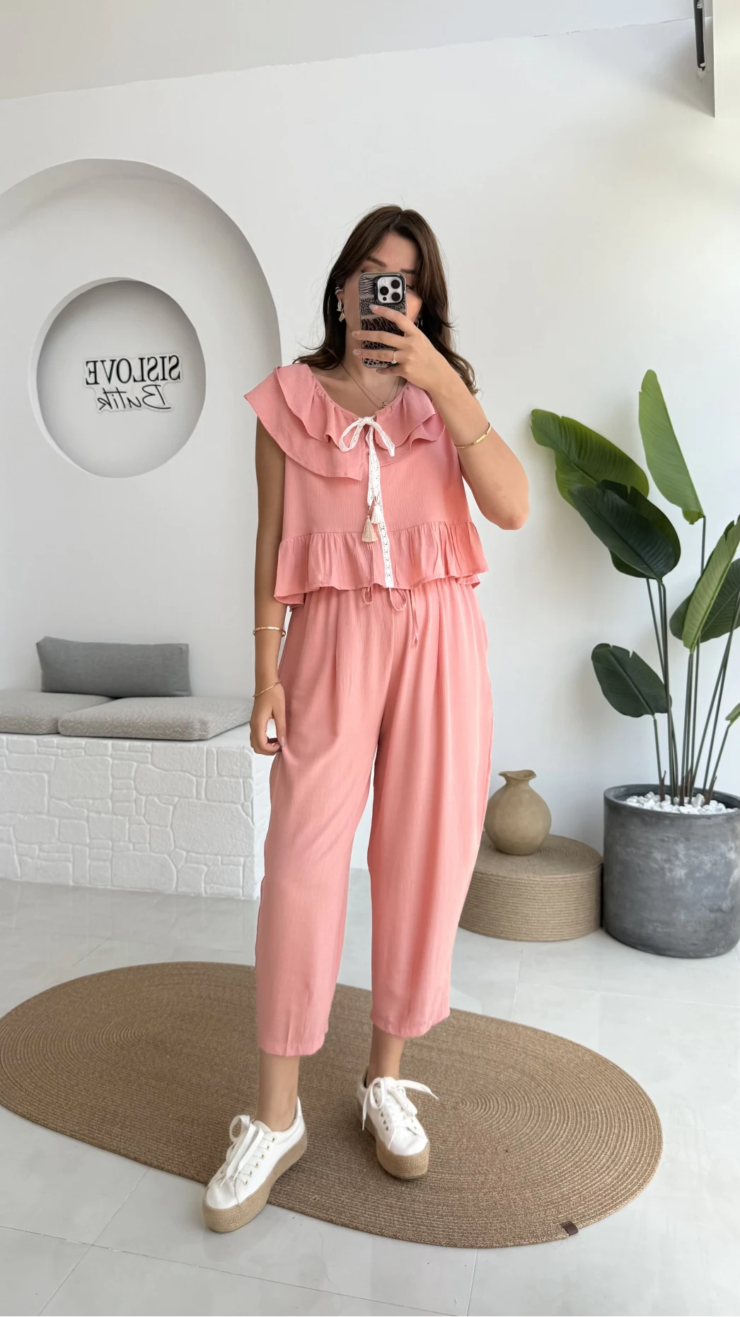 Cute Volanlı Pensli Takım - 1000-4000 - Pembe Tonları