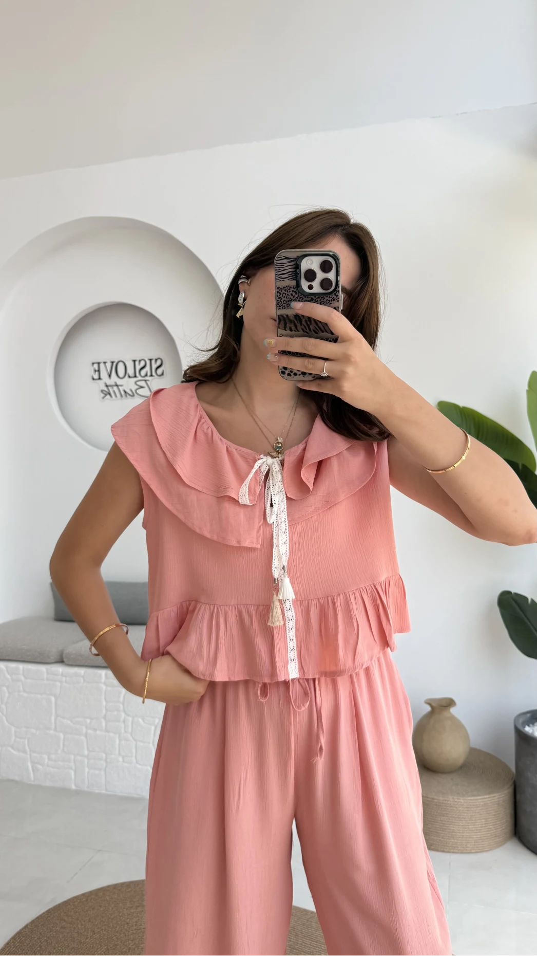 Cute Volanlı Pensli Takım - 1000-4000 - Pembe Tonları