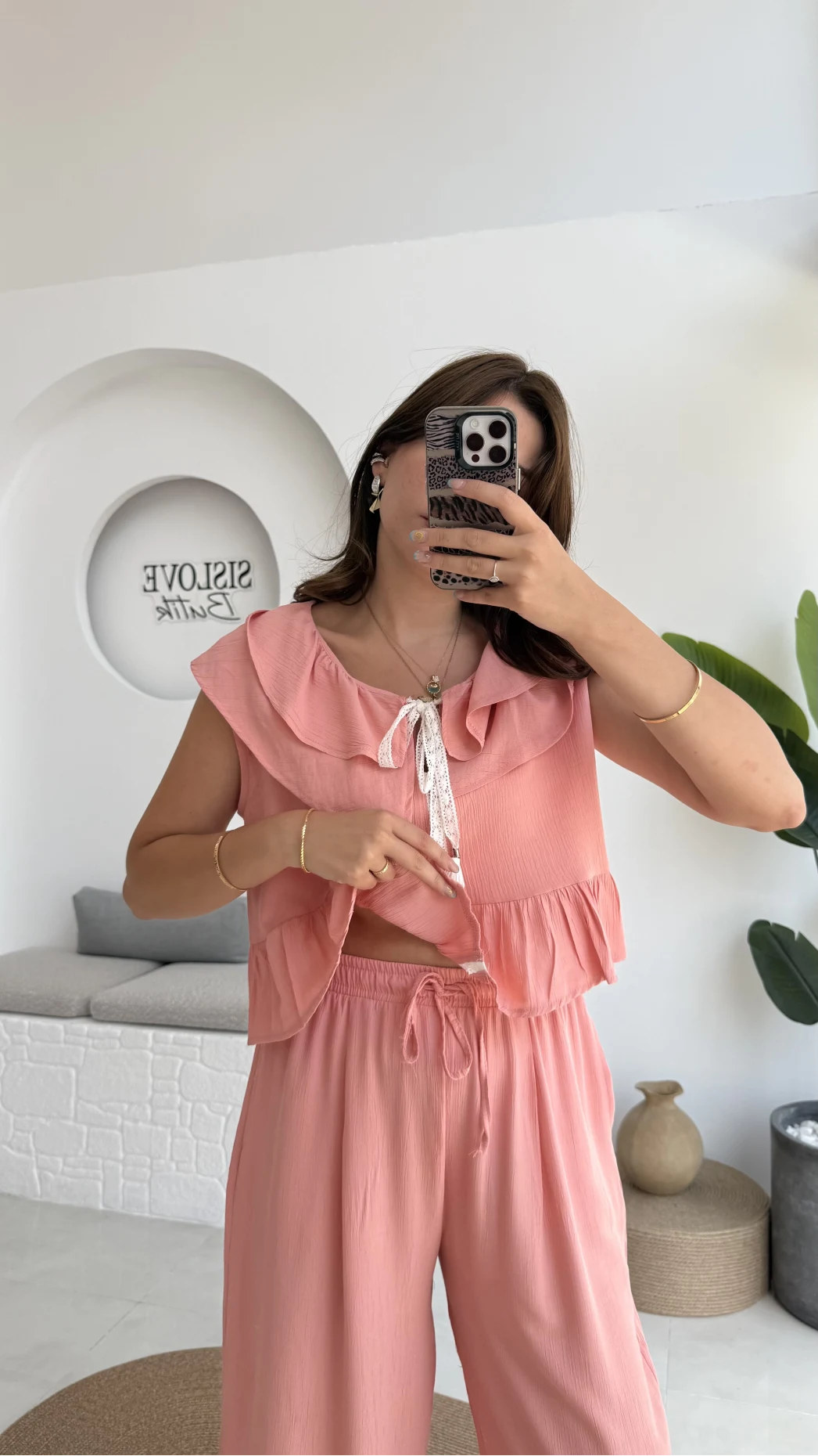Cute Volanlı Pensli Takım - 1000-4000 - Pembe Tonları