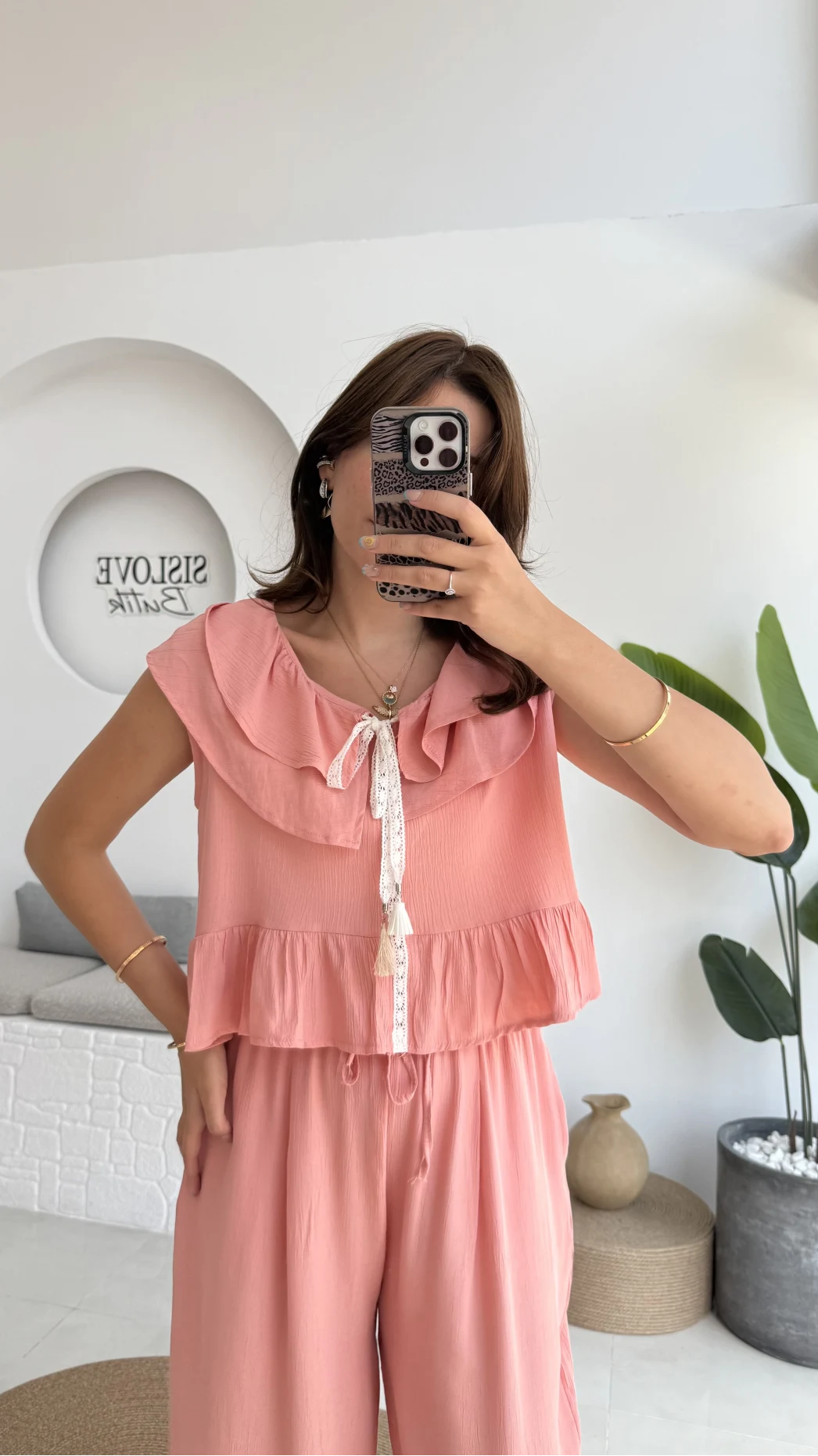 Cute Volanlı Pensli Takım - 1000-4000 - Pembe Tonları