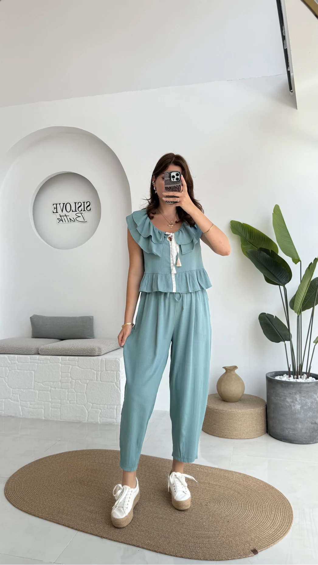 Cute Volanlı Pensli Takım - 1000-4000 - Yeşil