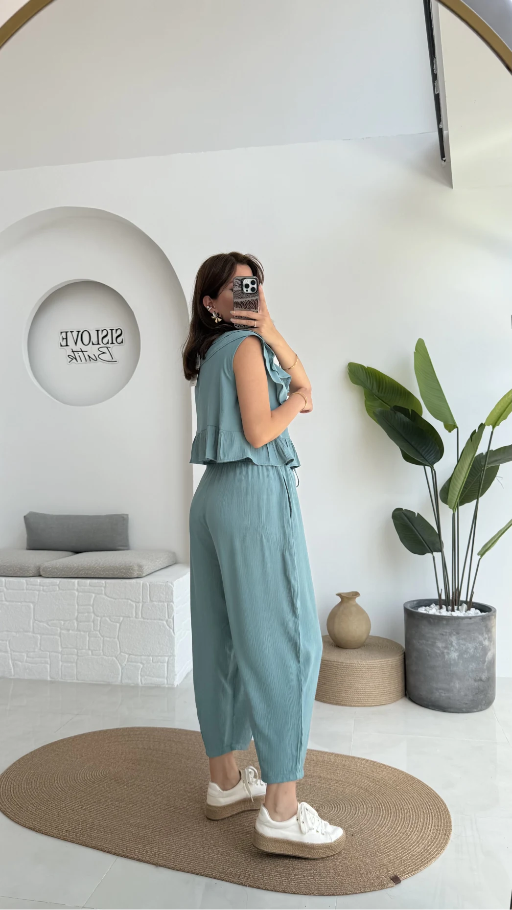 Cute Volanlı Pensli Takım - 1000-4000 - Yeşil