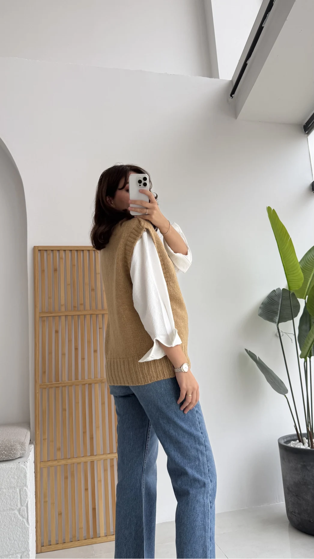 Daisy V Yaka Süveter - Camel - Kod: 04583