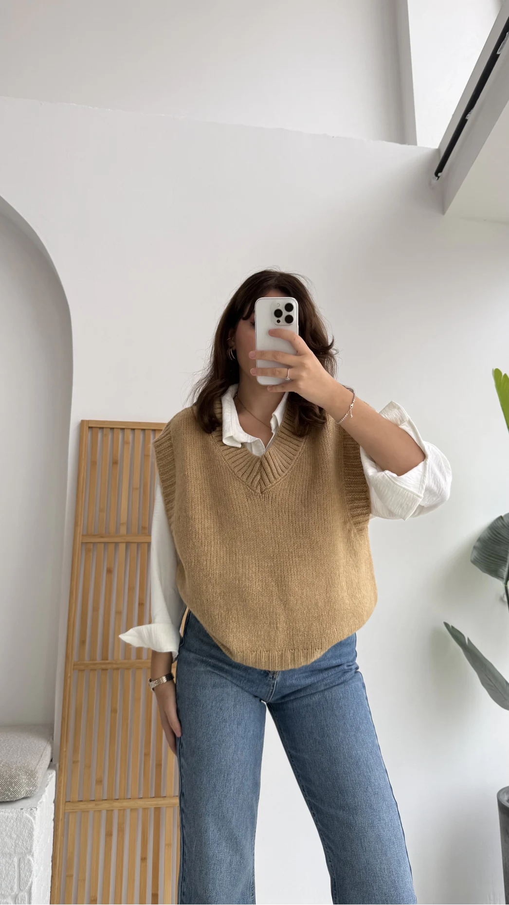 Daisy V Yaka Süveter - Camel - Kod: 04583