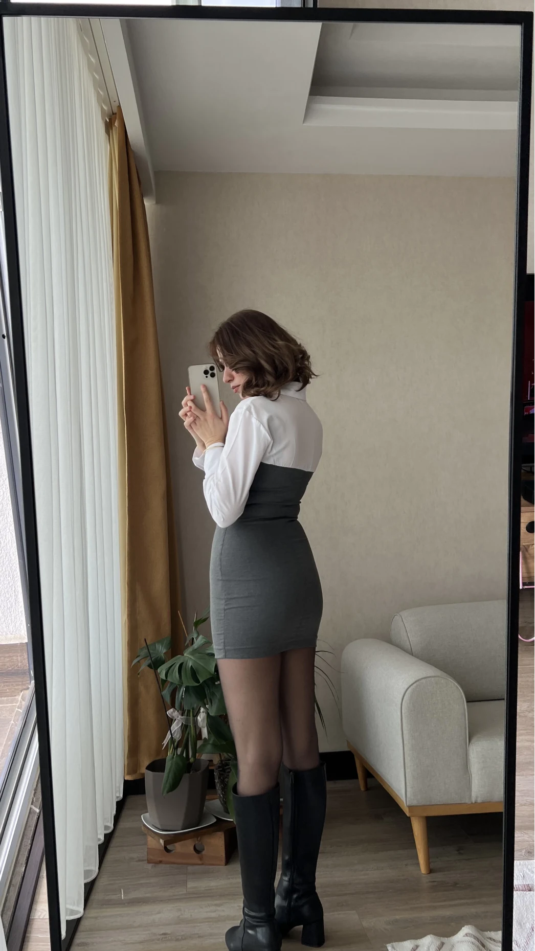 Dakota Antrasit Gömlek Elbise
