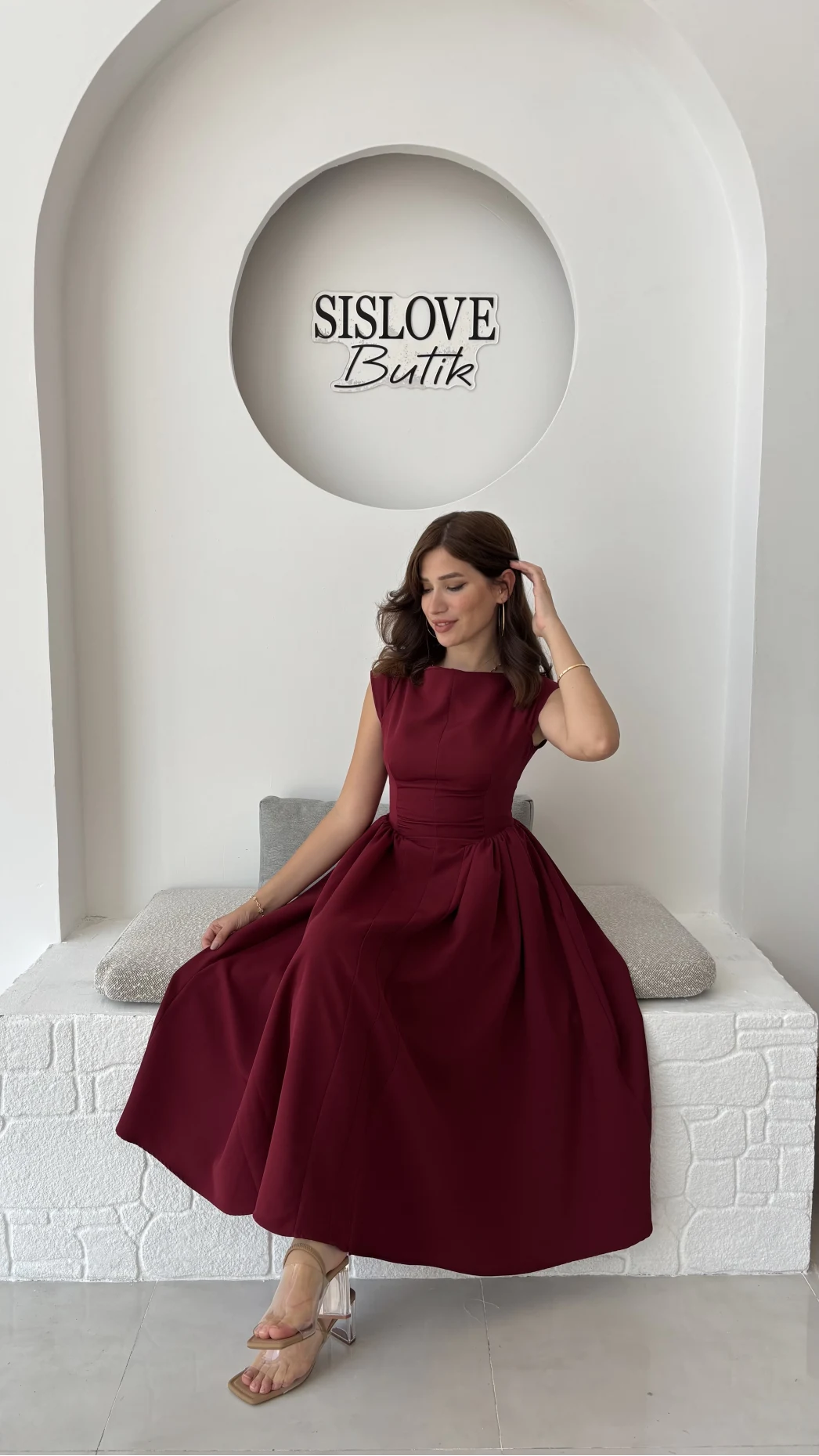 Daphne Elbise - Bordo - 2596