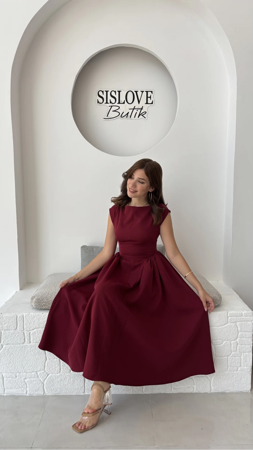 Daphne Elbise - Bordo - 2596