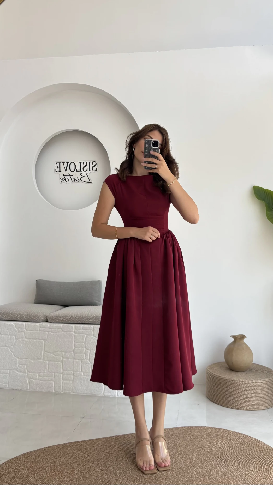 Daphne Elbise - Bordo - 2596