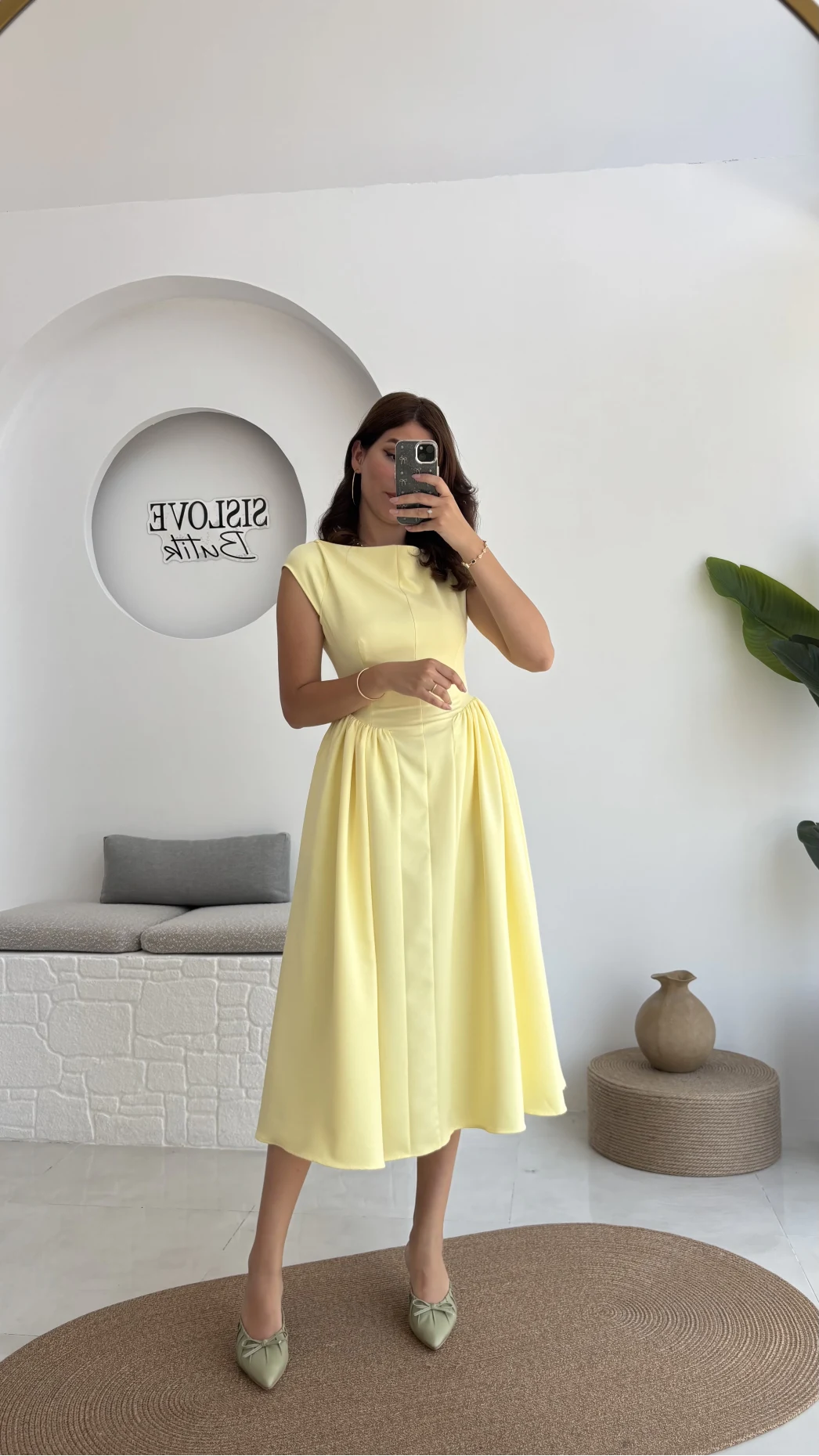 Daphne Elbise - Sarı - 2596