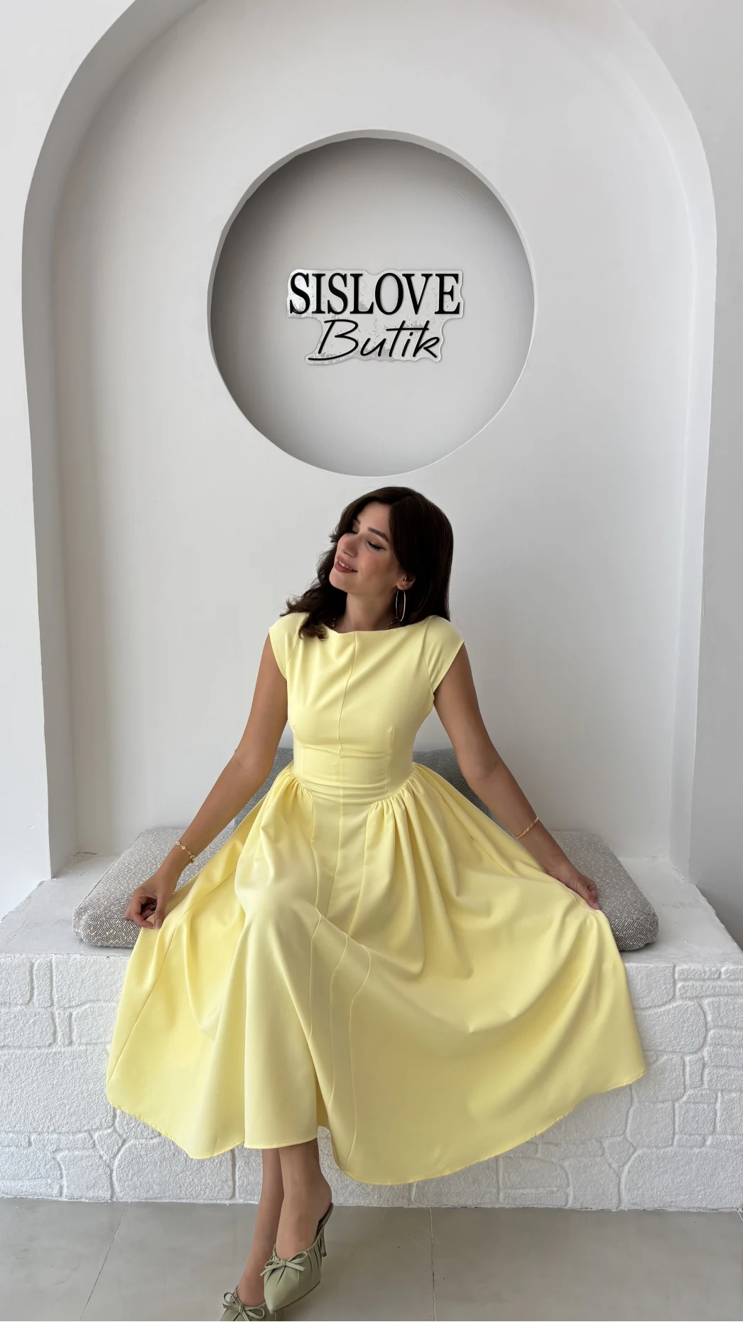 Daphne Elbise - Sarı - 2596