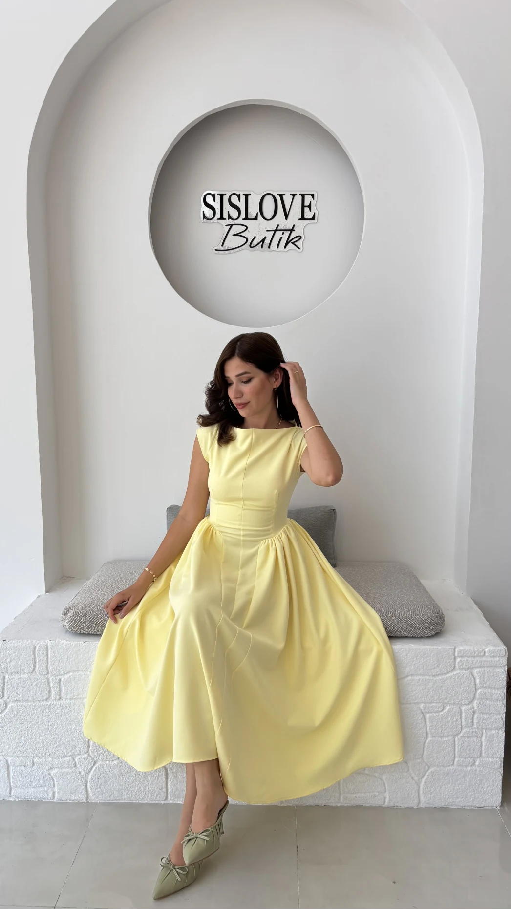 Daphne Elbise - Sarı - 2596