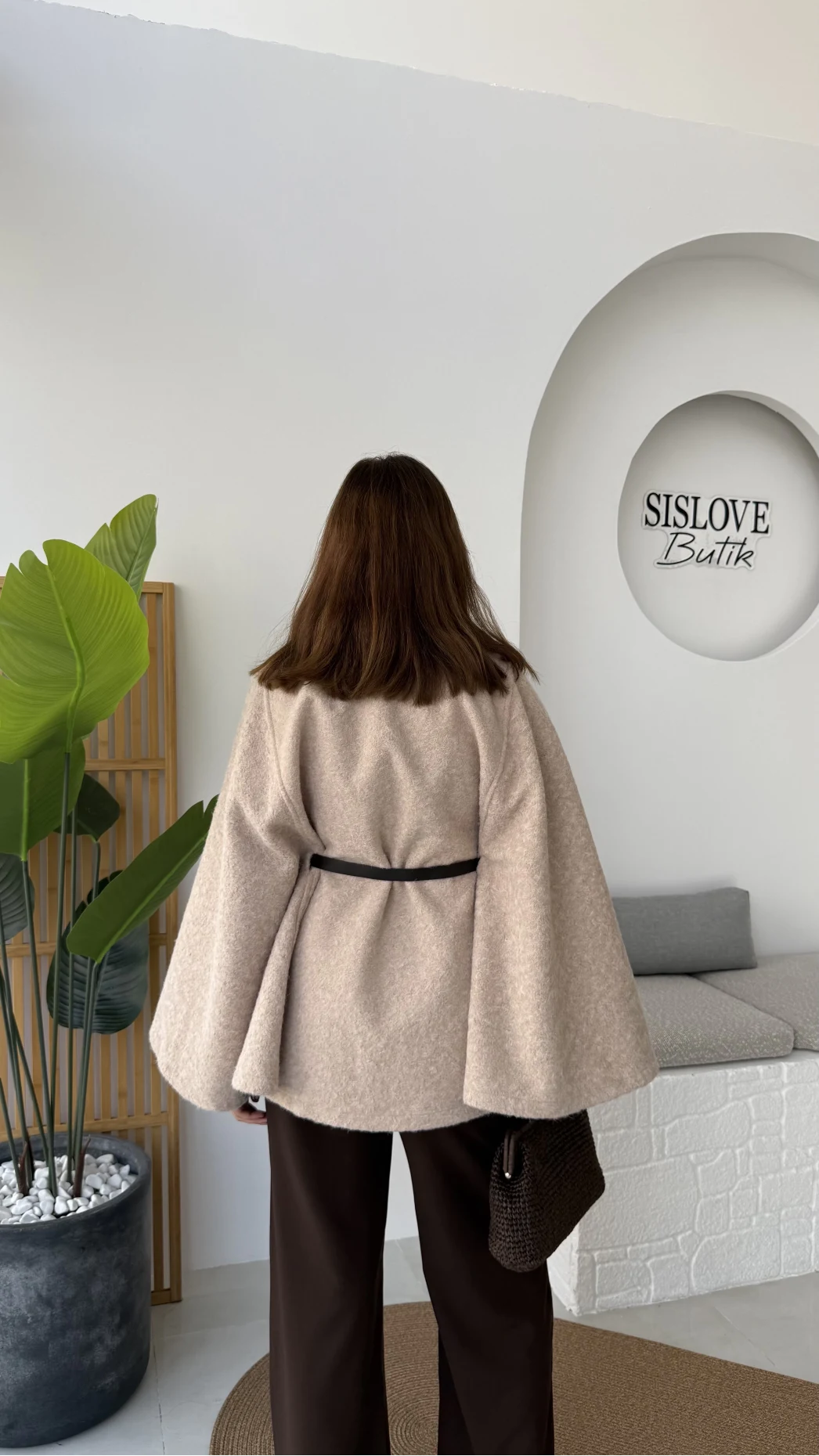 Davina Kaşe Kemer Detay Panço - Latte - Kod: 8014