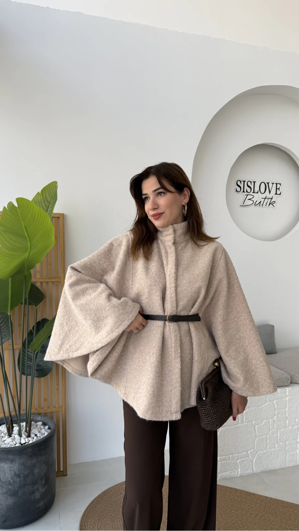 Davina Kaşe Kemer Detay Panço - Latte - Kod: 8014