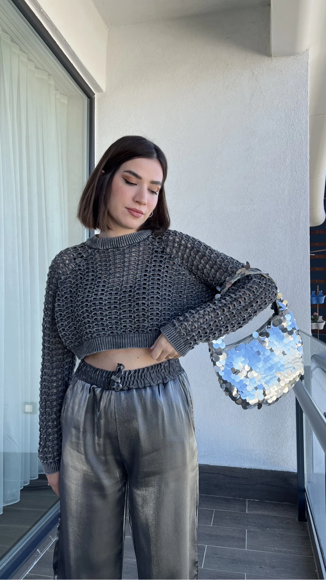 Delly Yıkamalı Crop