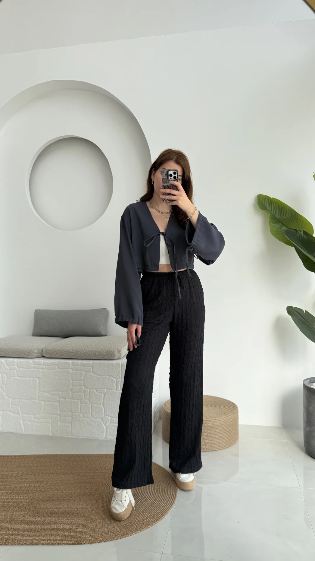 Dep Bürümcük Pantolon Siyah