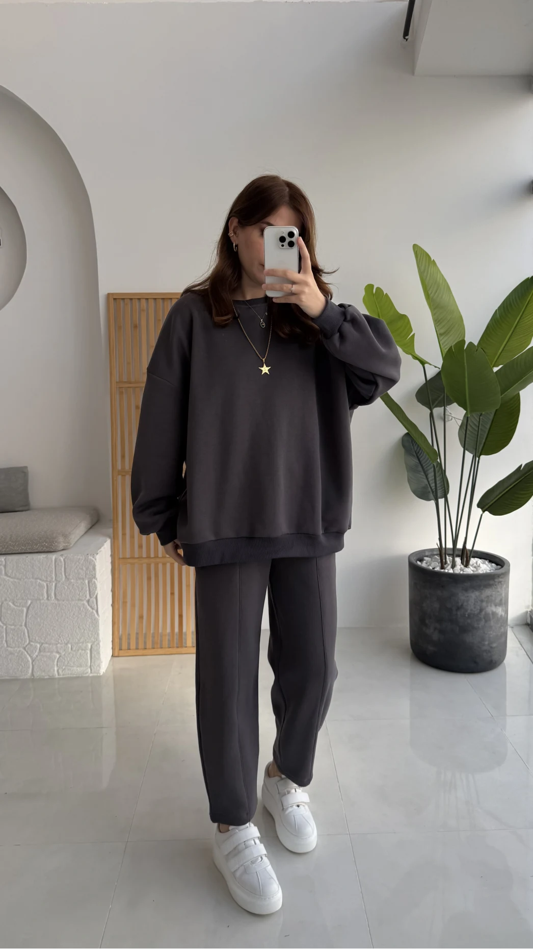 Devin Sweatshirt Eşofman Takımı - Antrasit - Kod: 25602