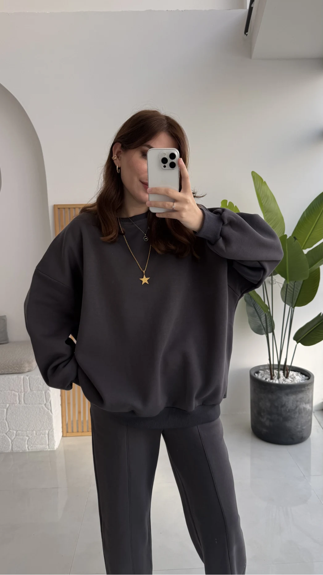 Devin Sweatshirt Eşofman Takımı - Antrasit - Kod: 25602