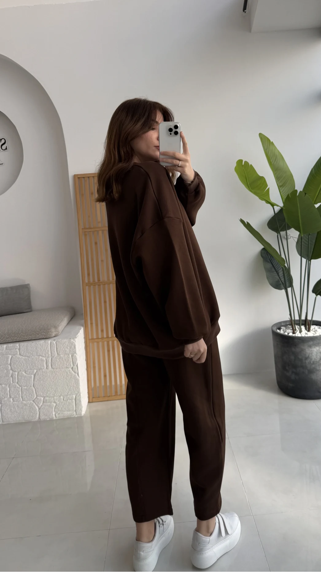 Devin Sweatshirt Eşofman Takımı - Kahverengi - Kod: 25602