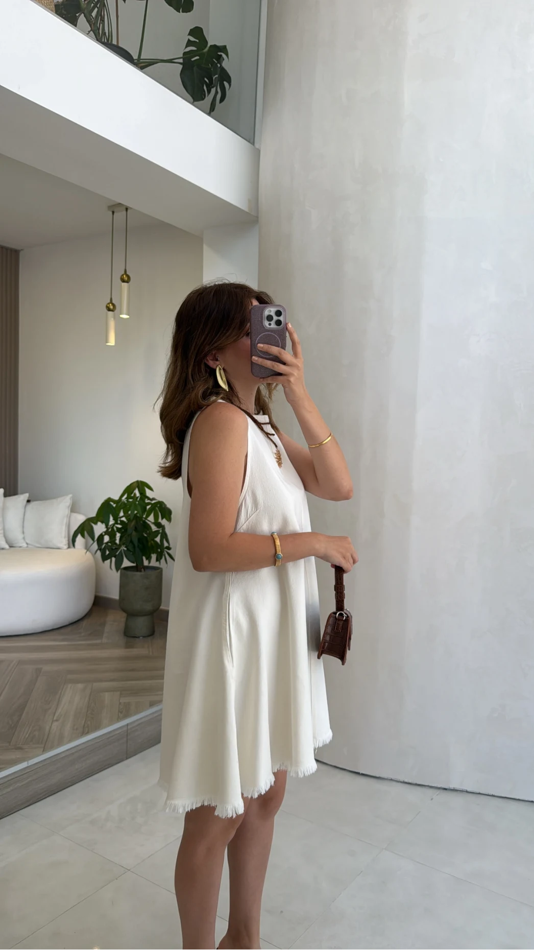 Dilvin Denim Elbise - Beyaz - Kod: 91511