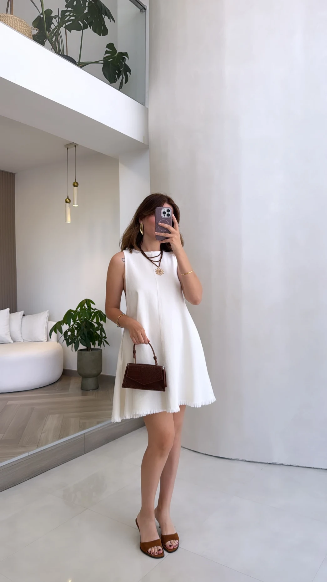 Dilvin Denim Elbise - Beyaz - Kod: 91511