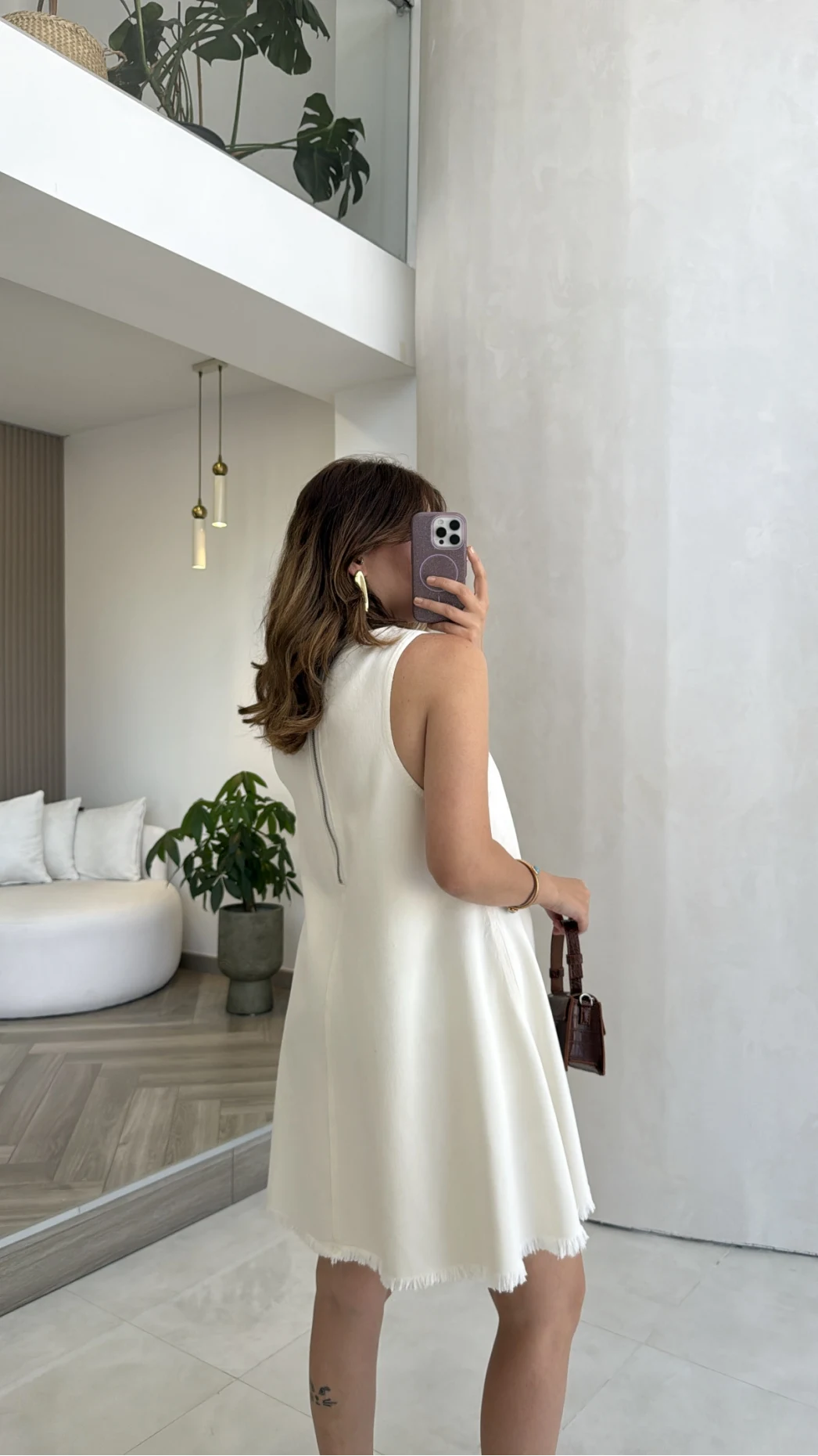 Dilvin Denim Elbise - Beyaz - Kod: 91511