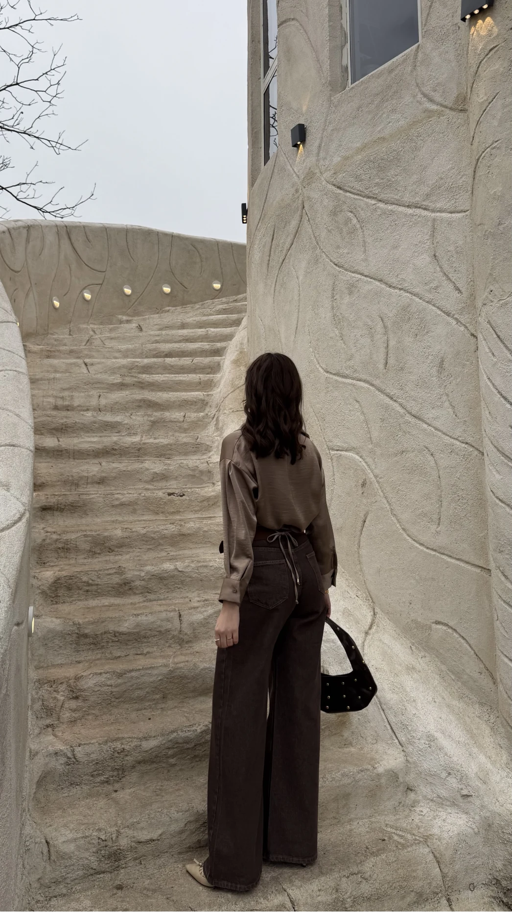 Dilvin Yüksek Bel Denim Jean Pantolon - Kahverengi