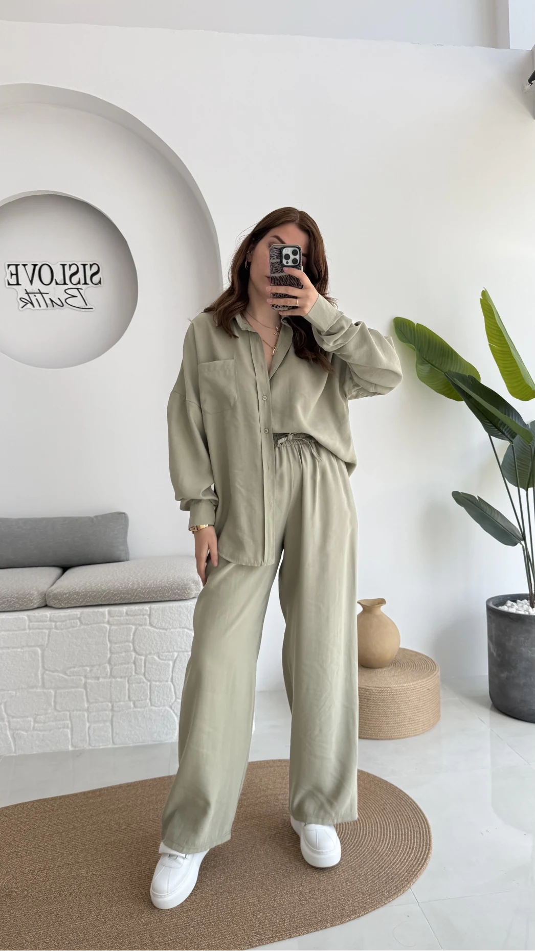 Diva Modal Gömlek Pantolon Takım Haki
