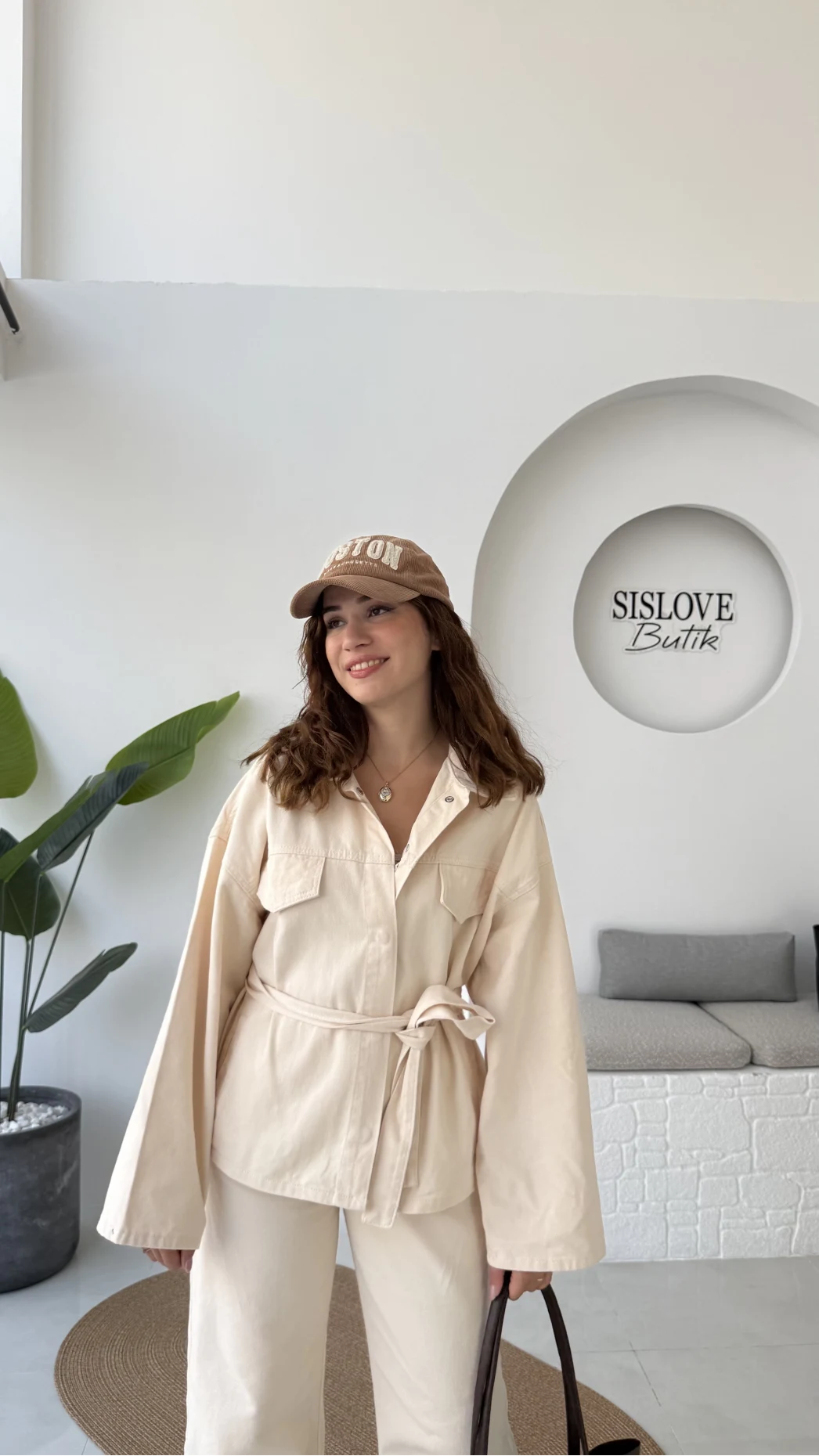 Dixie Premium Kuşaklı Gabardin Takım - Taş