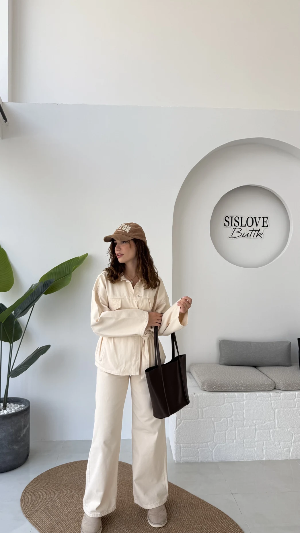 Dixie Premium Kuşaklı Gabardin Takım - Taş