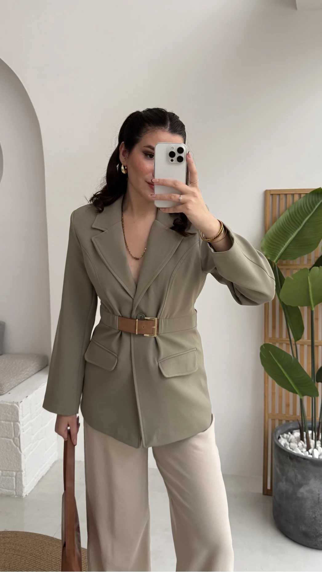 Dolph Kemer Detay Blazer Ceket - Mint - Kod: 4162