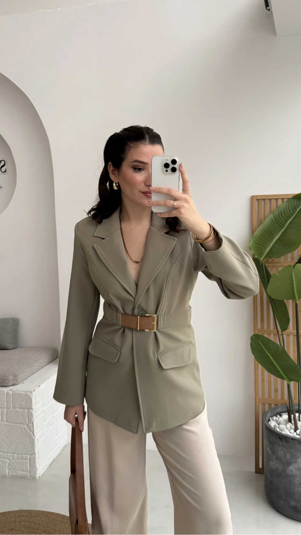 Dolph Kemer Detay Blazer Ceket - Mint - Kod: 4162