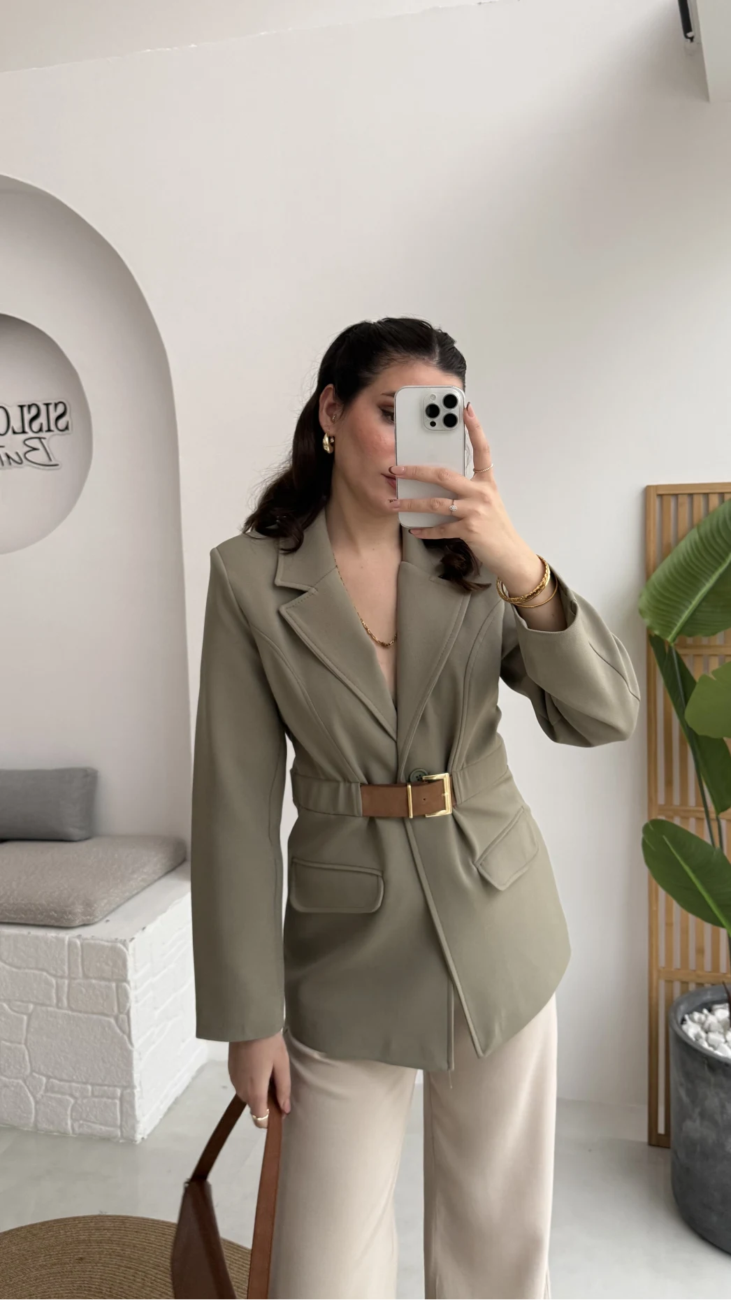 Dolph Kemer Detay Blazer Ceket - Mint - Kod: 4162