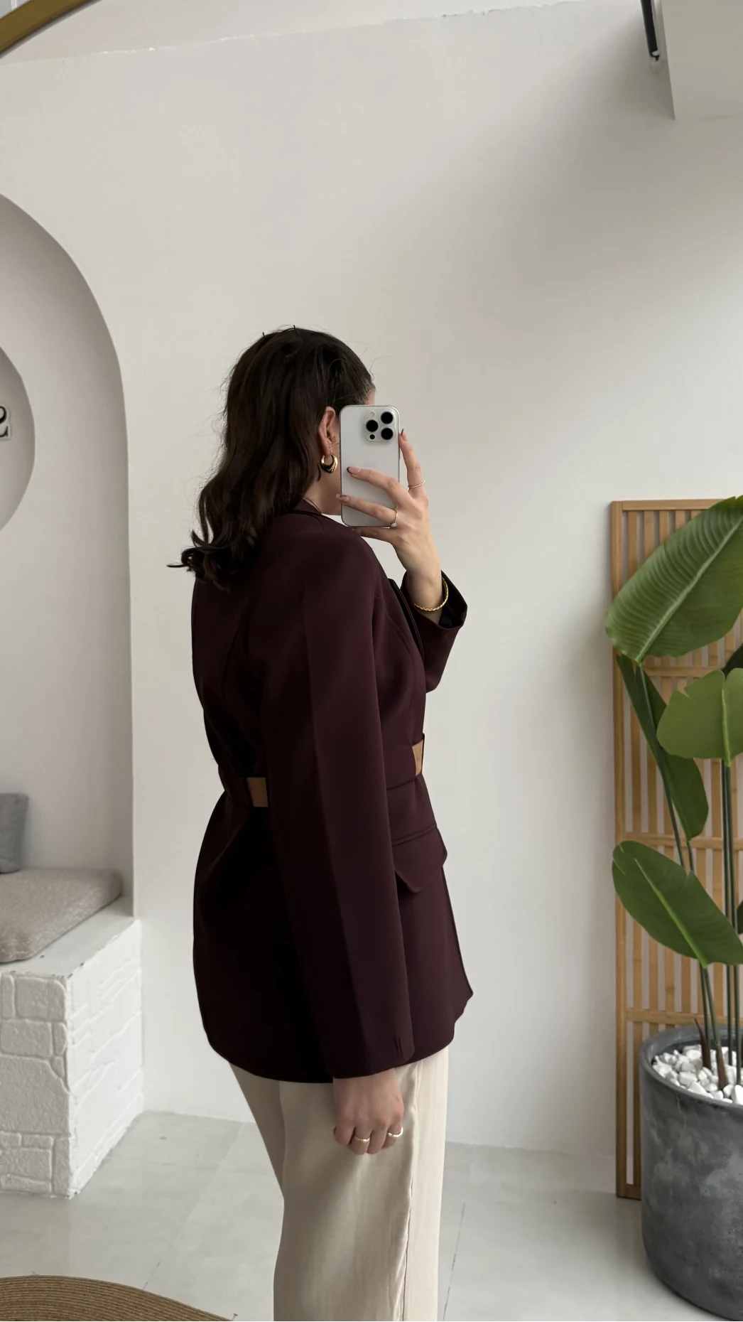 Dolph Kemer Detay Blazer Ceket - Mürdüm - Kod: 4162